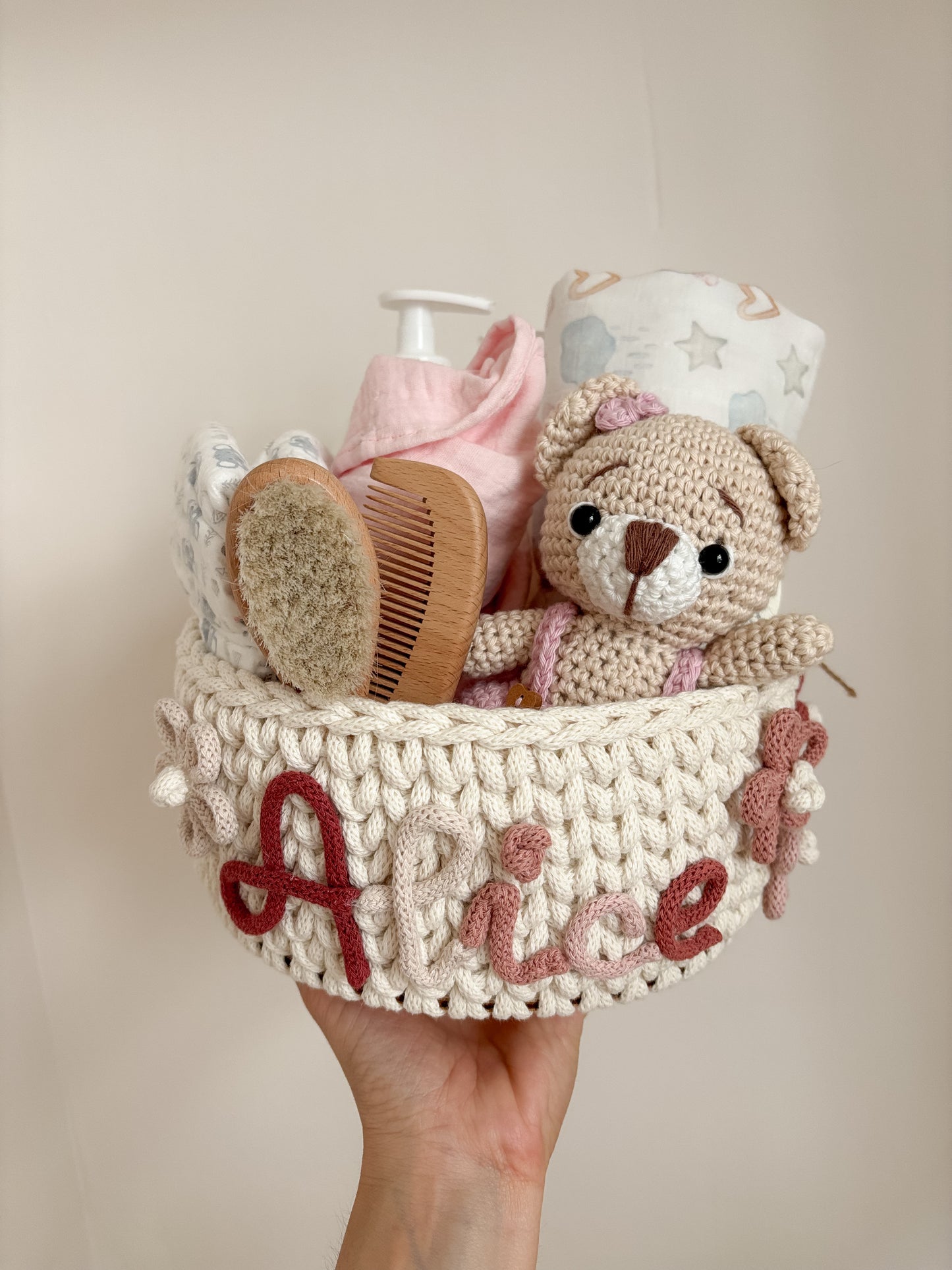 Cestini organizer con nome a base tonda