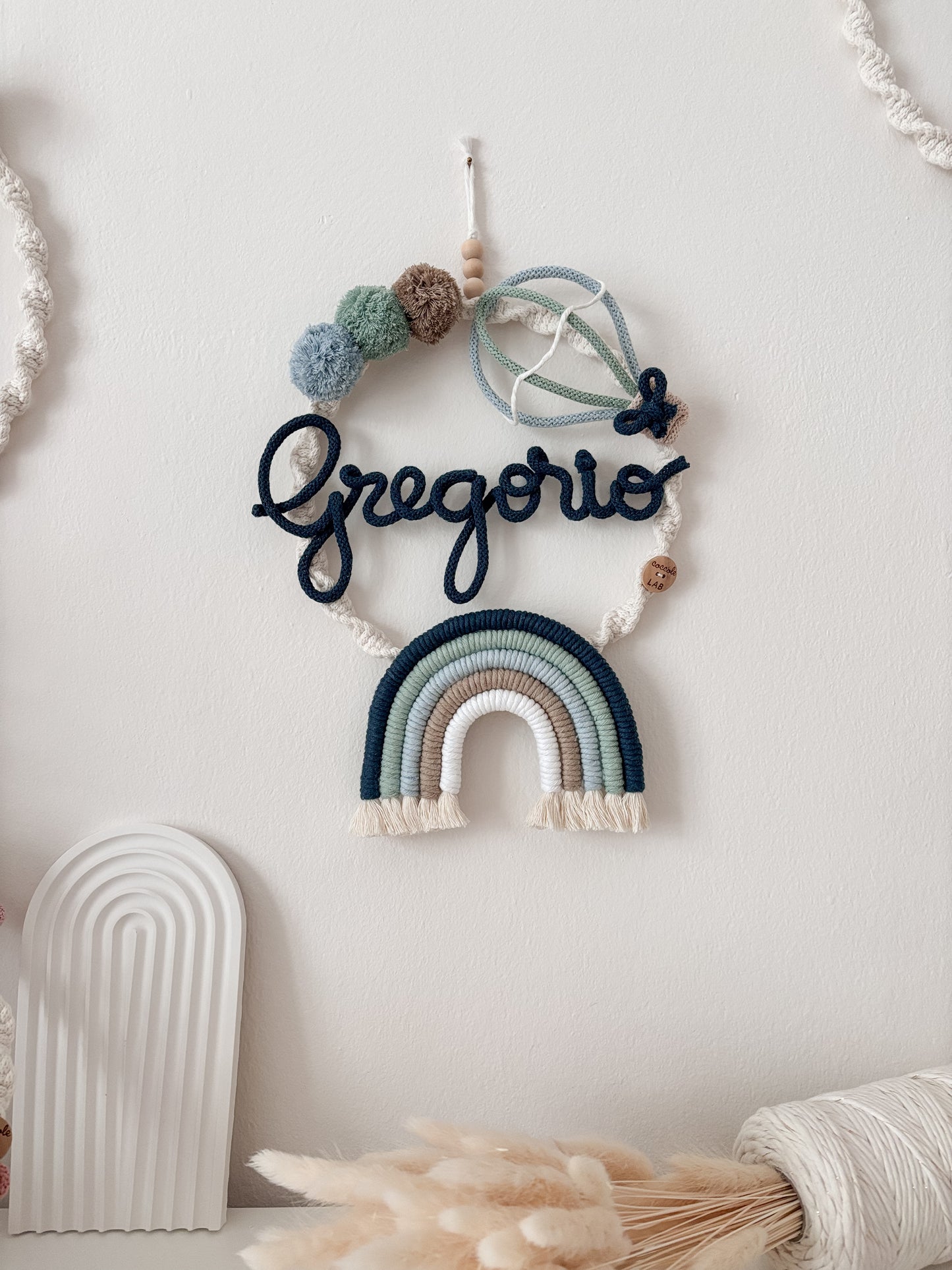 Ghirlanda / Fiocco nascita Gregorio in PRONTA CONSEGNA