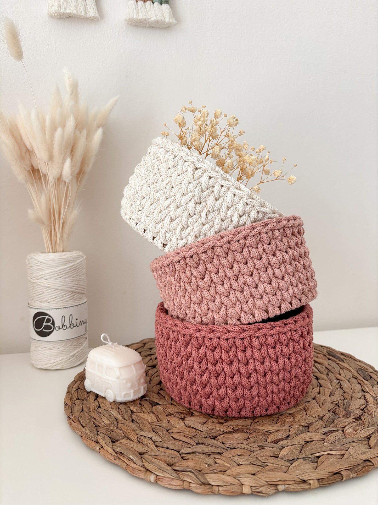 Cestini organizer a base tonda