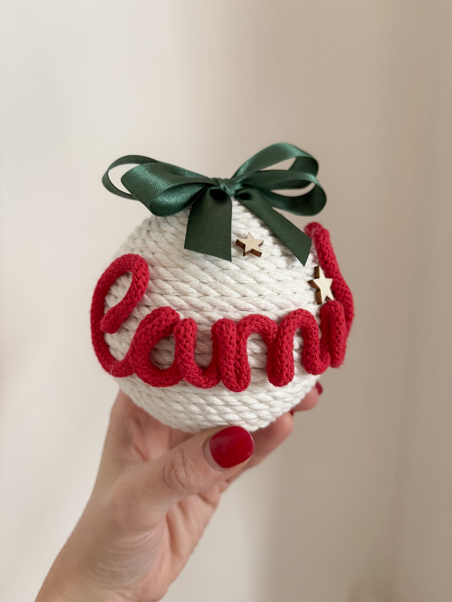 Pallina di Natale con nome base natural