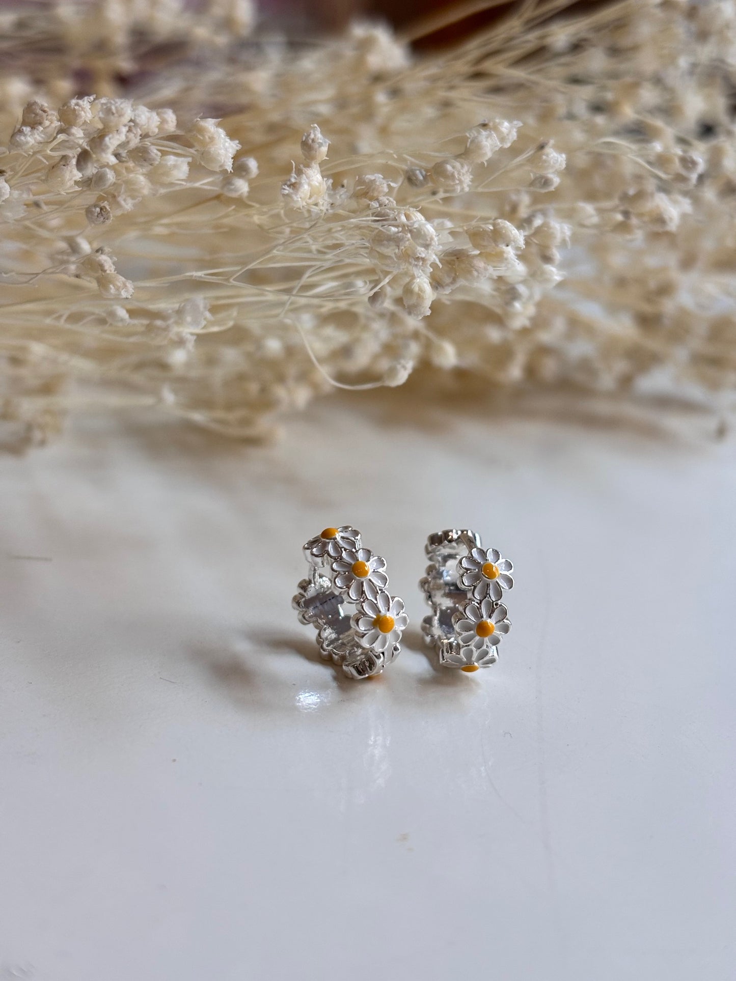Orecchini margherita hoop in argento925
