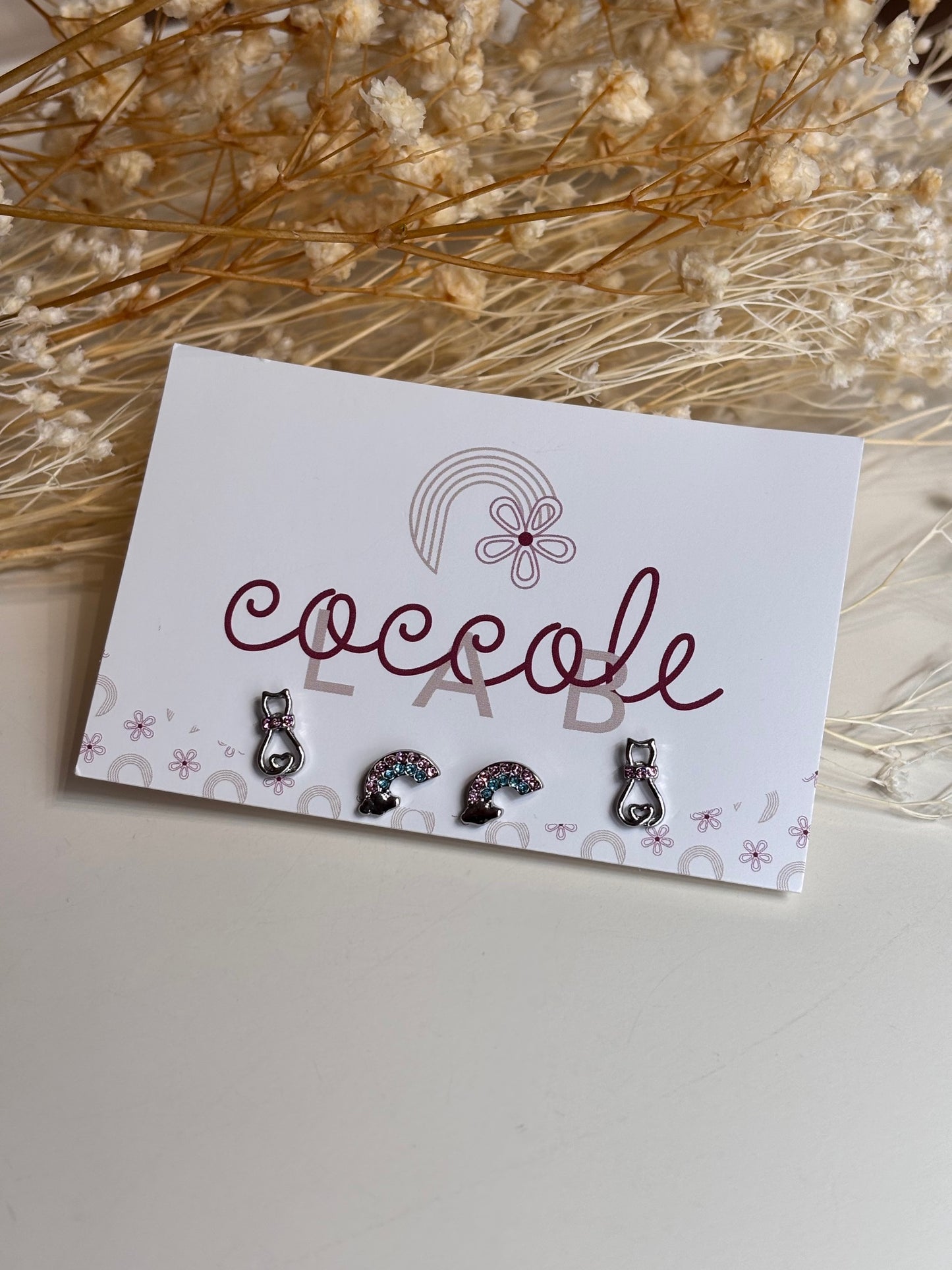 Set 4 Orecchini in acciaio inox