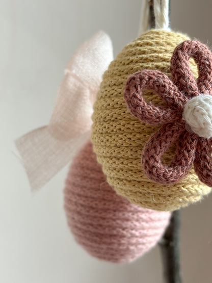 Ovetto macramè per albero di Pasqua, decorazione Pasqua