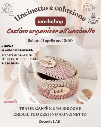 Workshop cestino organizer a uncinetto 11 aprile ore 10:00