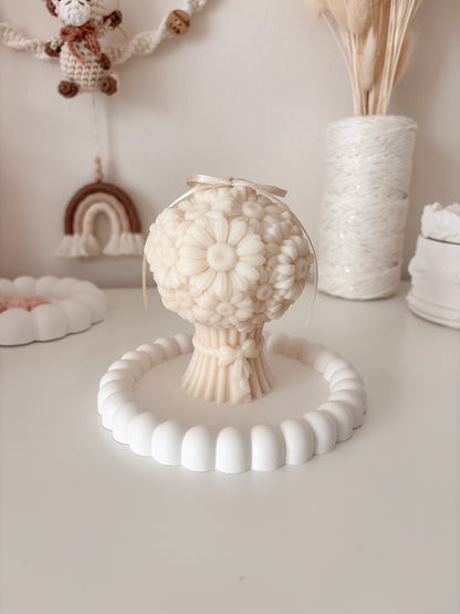 Vassoio decorativo tondo grande in gesso ceramica