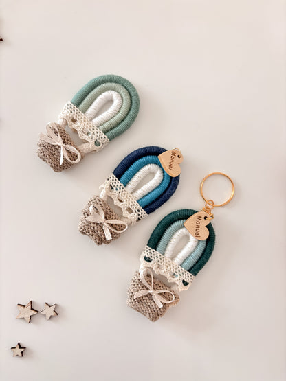 Bomboniera mongolfiera con scatolina quadrata / sacchetto e confetti