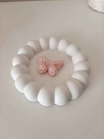 Vassoio decorativo tondo in gesso ceramica