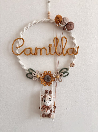 Ghirlanda / Fiocco nascita sogno di giraffina