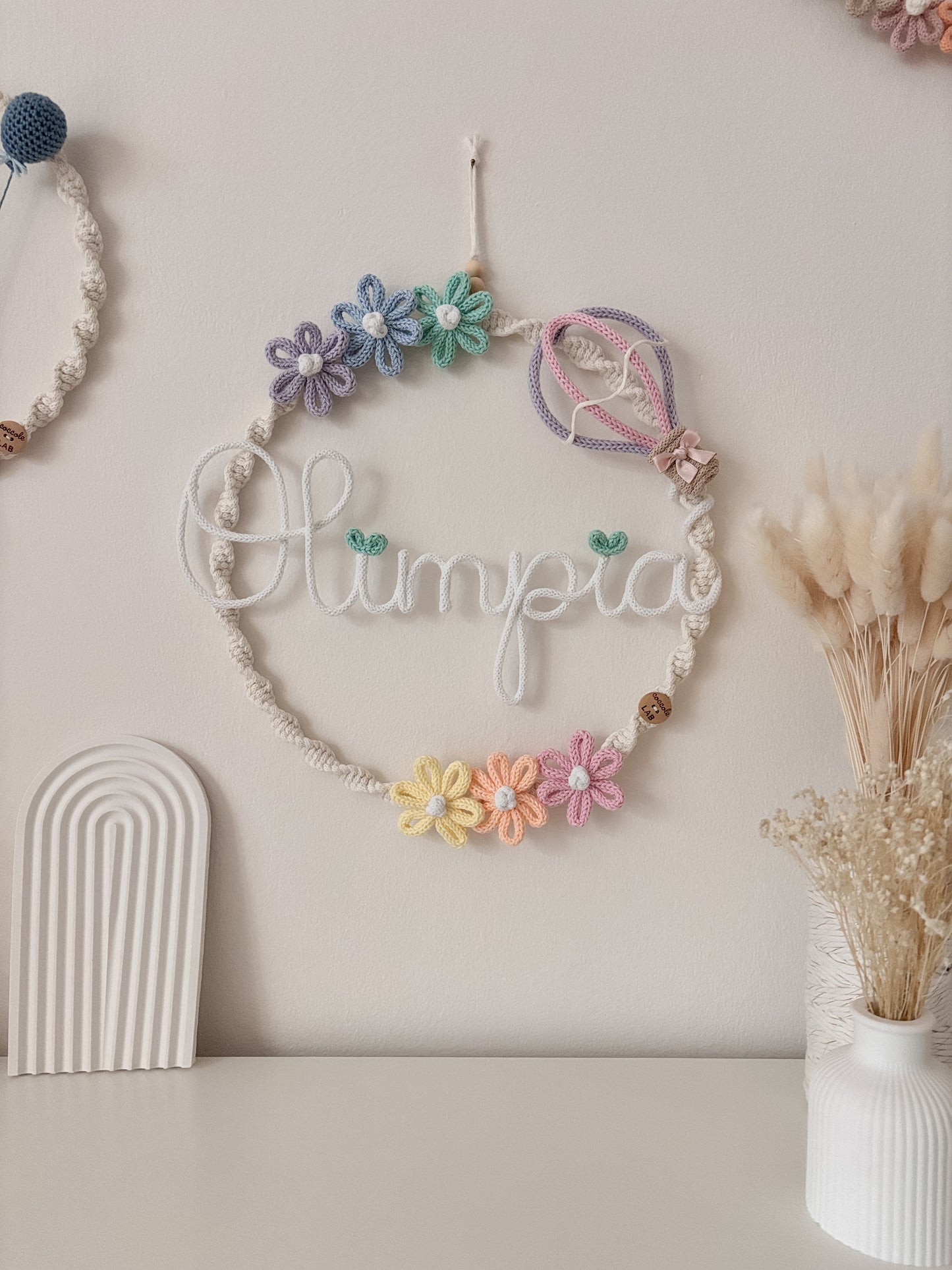 Fiocco nascita Fiori & Mongolfiera