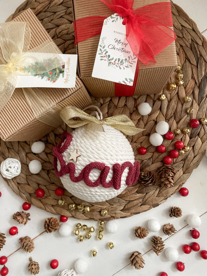 Pallina di Natale con nome base natural