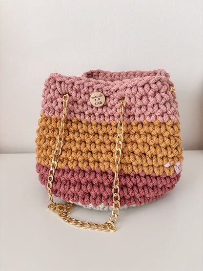 Borsa Secchiello con catena multicolor