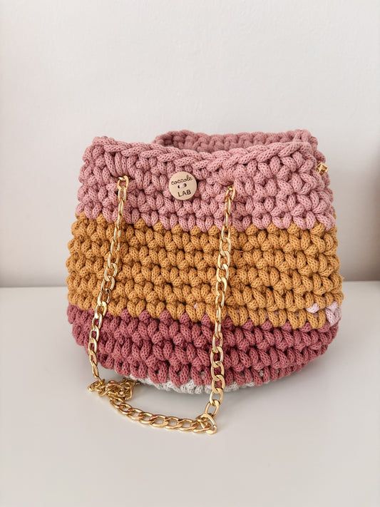 Borsa Secchiello con catena multicolor