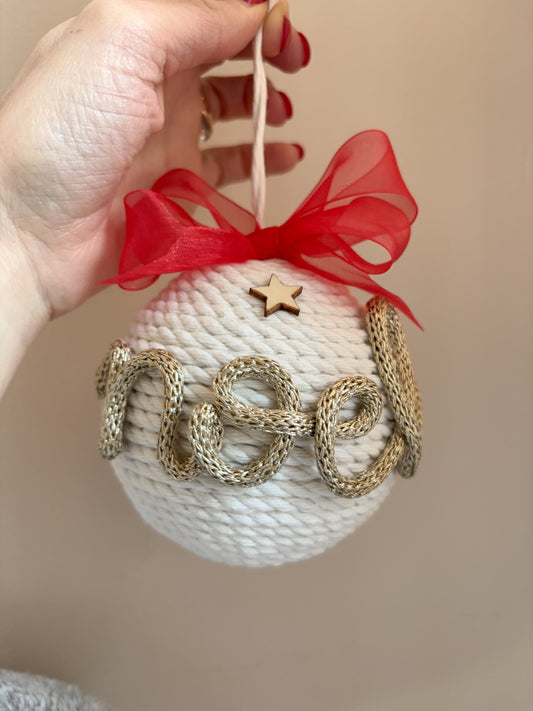 Pallina di Natale con nome base natural