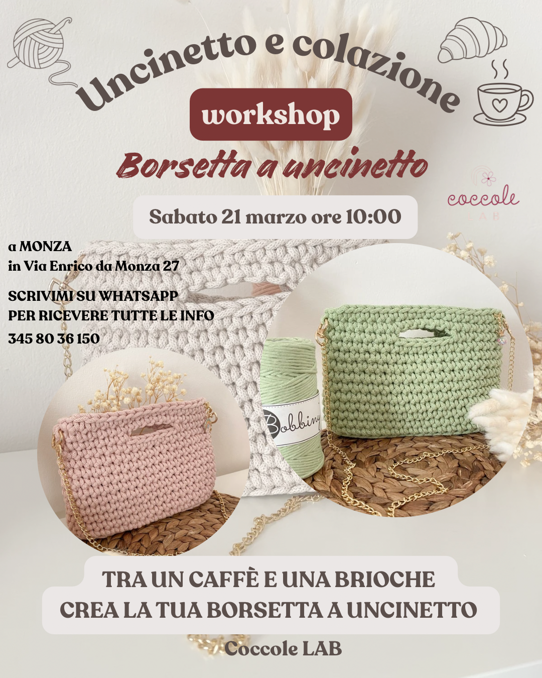 Workshop borsetta a uncinetto 21 marzo ore 10:00