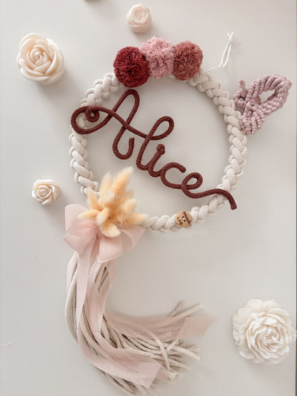 Ghirlanda / Fiocco nascita Soft con farfalla