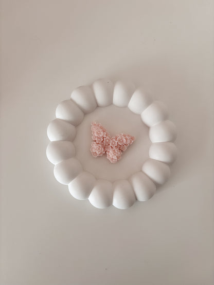 Vassoio decorativo tondo in gesso ceramica