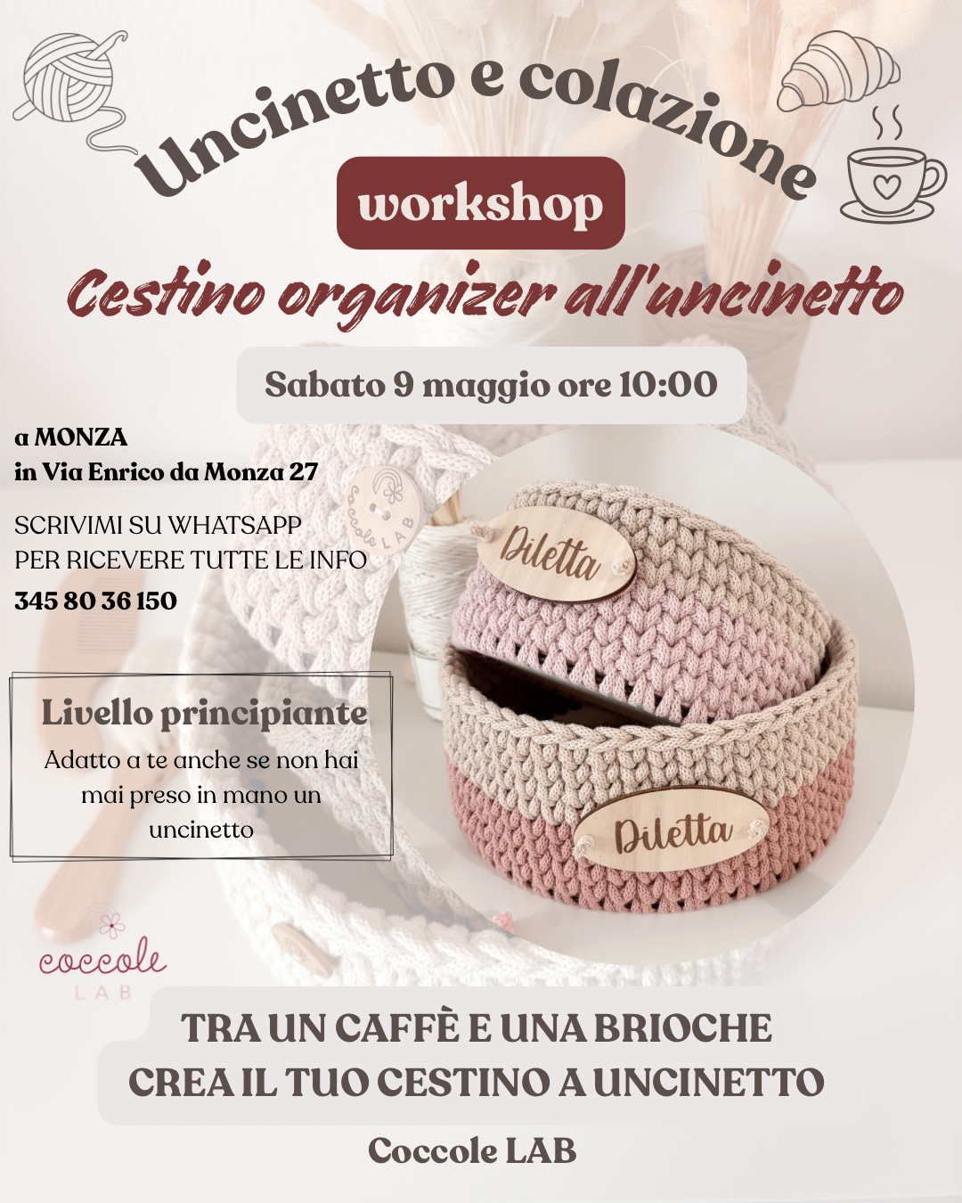 Workshop cestino organizer a uncinetto