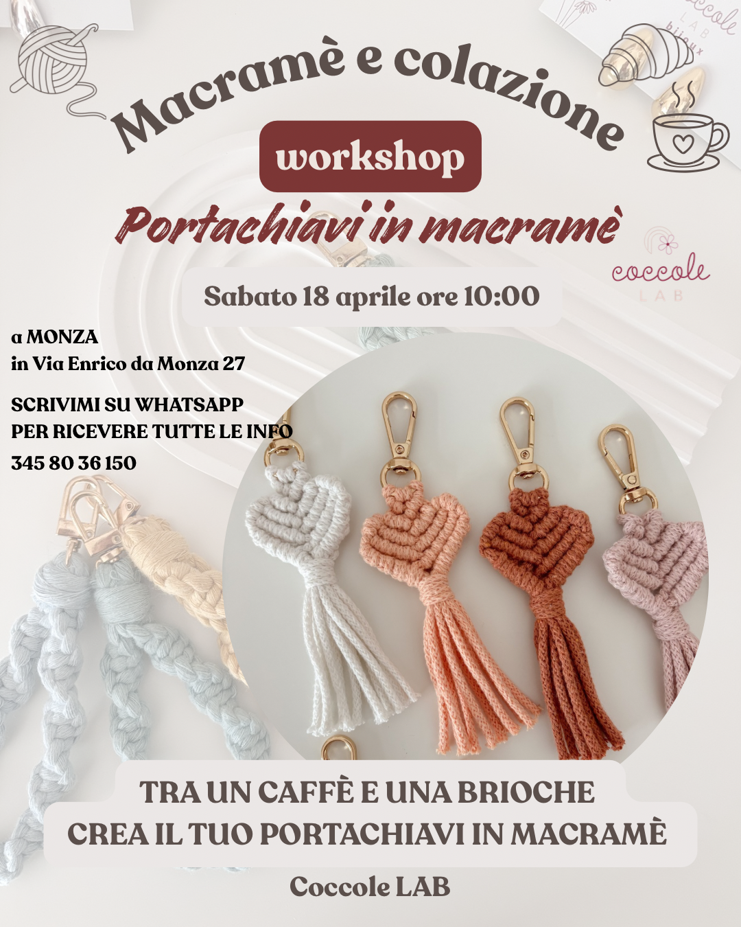 Workshop portachiavi in macramè 18 aprile ore 10:00