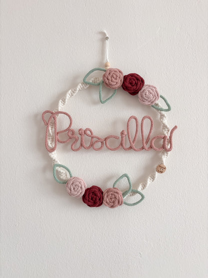 Fiocco nascita / Ghirlanda Rosa Blossom