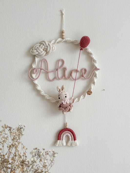 Ghirlanda / Fiocco nascita Baby Little Friends Coniglietta