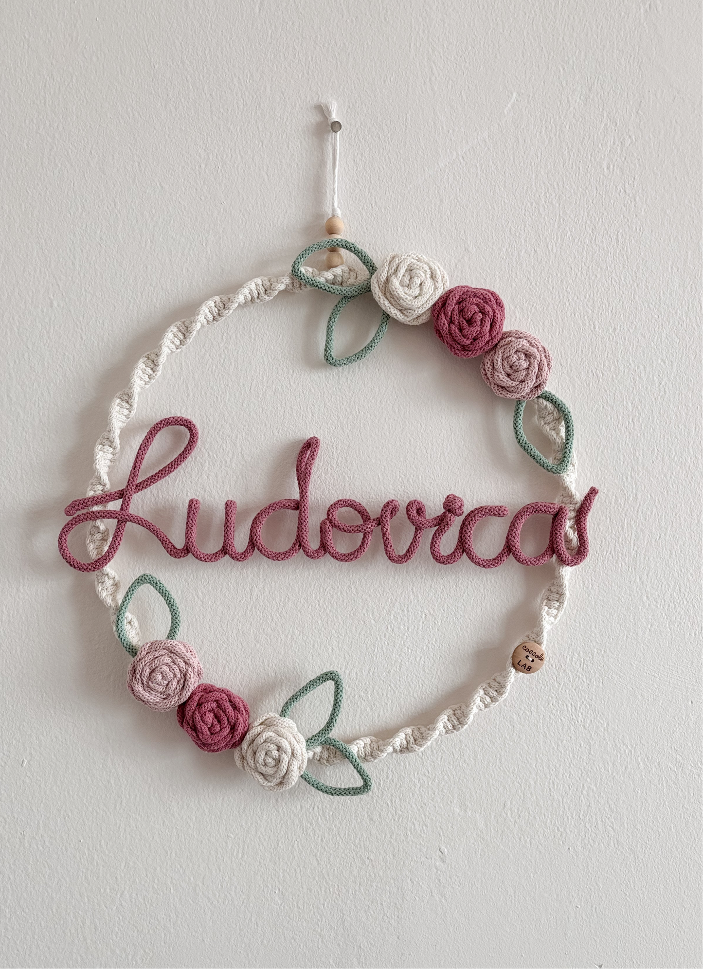 Fiocco nascita / Ghirlanda Rosa Blossom