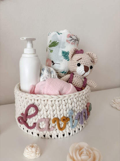 Cestini organizer con nome a base tonda