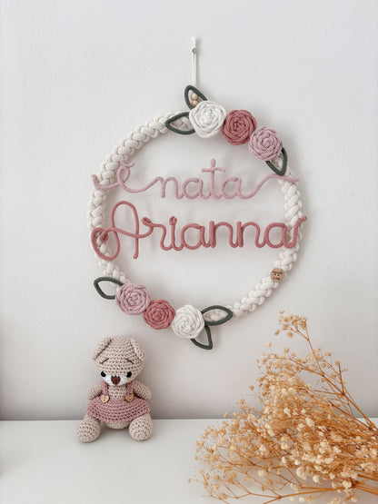Fiocco nascita / Ghirlanda Rosa Blossom
