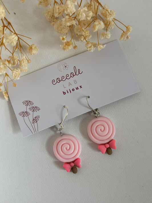Orecchini in resina fantasia lollipop