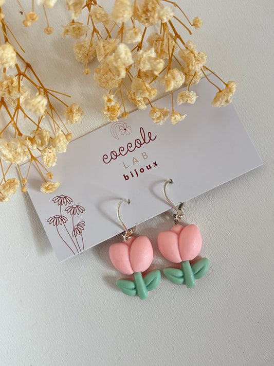 Orecchini in resina fantasia tulipani