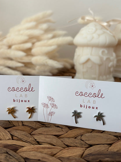 Orecchini palma in acciaio inox
