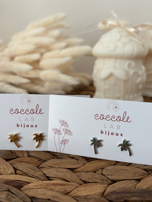 Orecchini palma in acciaio inox